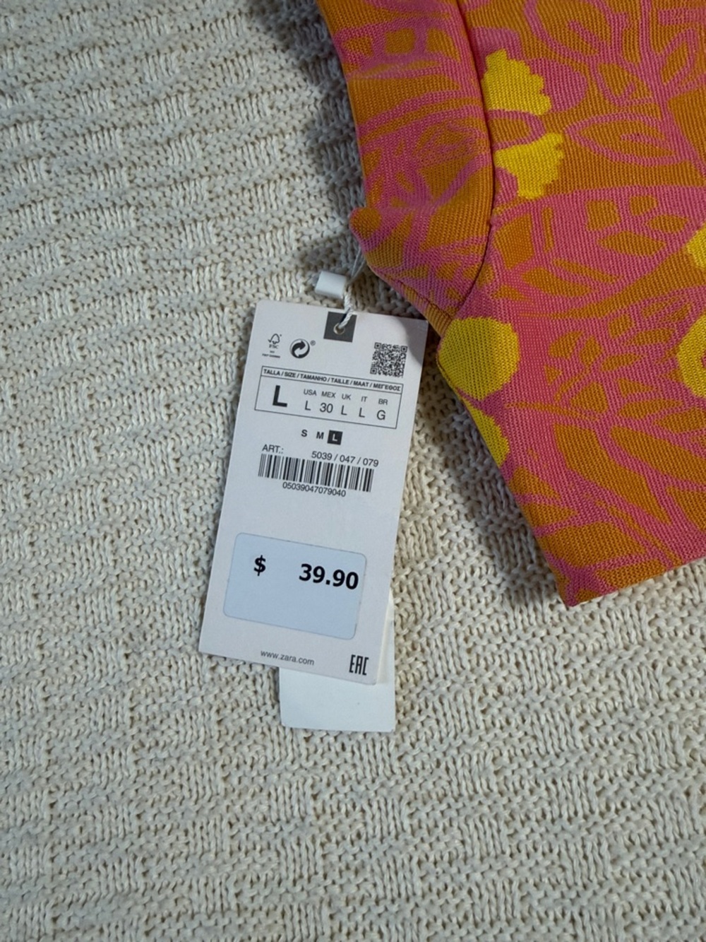 Zara Orange Floral Cutout High-Neck Mini Dress - Picture 6 of 6